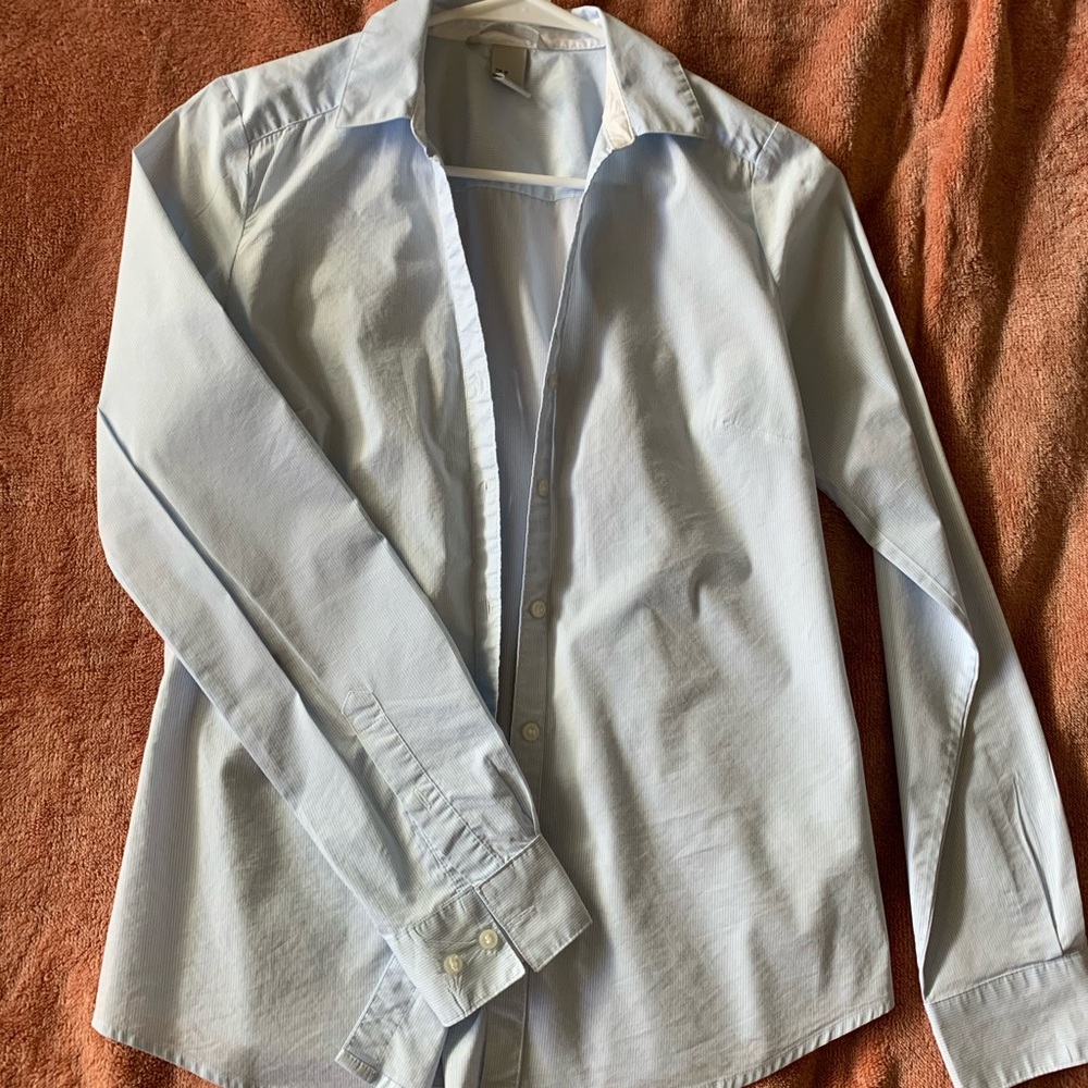 Light blue and white button down